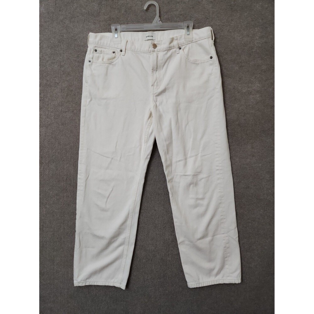 Everlane Relaxed Straight Leg Jeans Womens 31 Ecru Ivory Organic Cotton